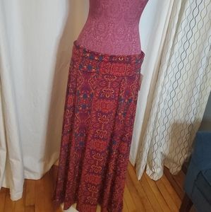 Red lularoe maxi skirt size L